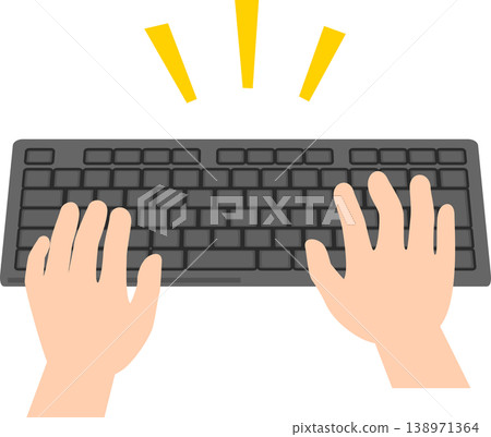 雙手在電腦鍵盤上打字 138971364