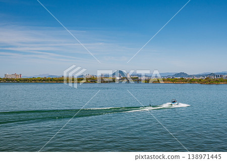Lake Biwa scenery, Otsu City and Kusatsu City, Shiga Prefecture 138971445