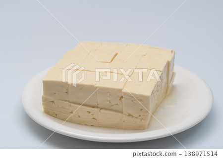 Tofu on a white plate Tofu on a white plate 138971514