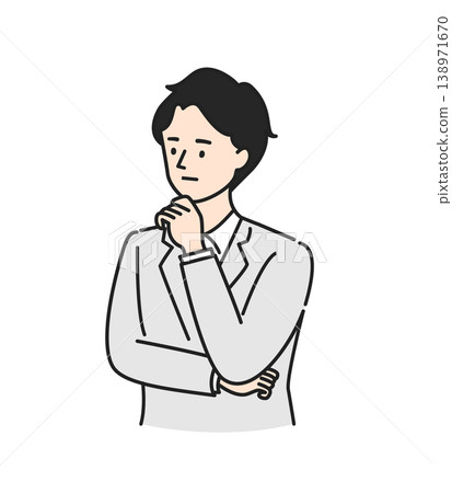 穿西裝思考的男人 138971670