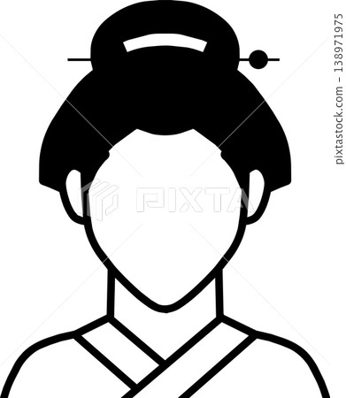 Icon of a woman in a kimono Icon of a woman in a kimono 138971975