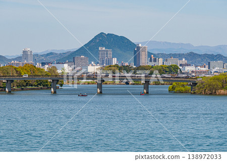 Lake Biwa shoreline scenery, Kusatsu City, Shiga Prefecture 138972033