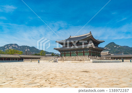 Seoul, South Korea - Apr. 12, 2026 : Geunjeongjeon Hall, the main throne hall of Gyeongbokgung Palace in Seoul, South Korea Seoul, South Korea - Apr. 12, 2026 : Geunjeongjeon Hall, the main throne hall of Gyeongbokgung Palace in Seoul, South Korea 138972287