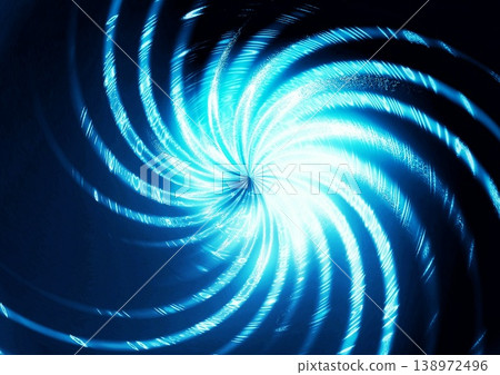3D illustration of abstract blue rays radiating from a black background 138972496