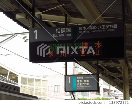 Departure information board and destination display at Chigasaki Station on the JR Sagami Line. 138972521