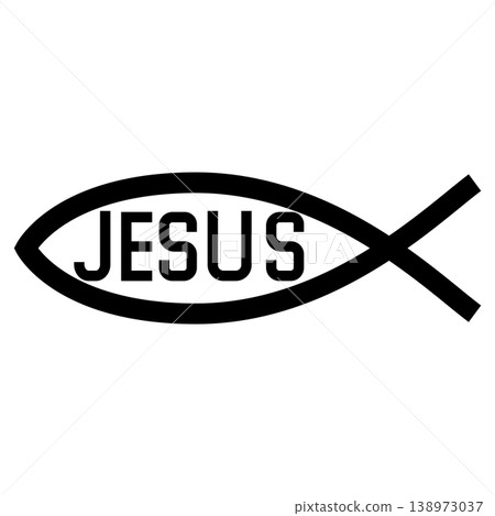 Jesus Christ symbol as a fish shape 138973037