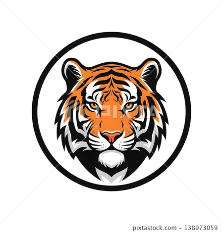 Powerful Majestic Tiger Head Circle Logo Design Powerful Majestic Tiger Head Circle Logo Design 138973059