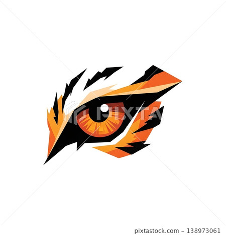Powerful Geometric Tiger Eye Stare Vector Art Powerful Geometric Tiger Eye Stare Vector Art 138973061