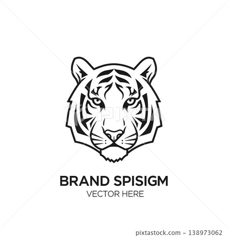 Majestic Tiger Head Outline Vector Illustration Wild Animal Majestic Tiger Head Outline Vector Illustration Wild Animal 138973062