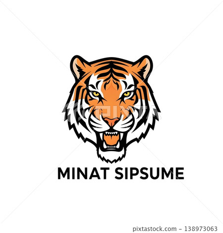 Powerful Roaring Tiger Head Mascot Wild Animal Logo Powerful Roaring Tiger Head Mascot Wild Animal Logo 138973063