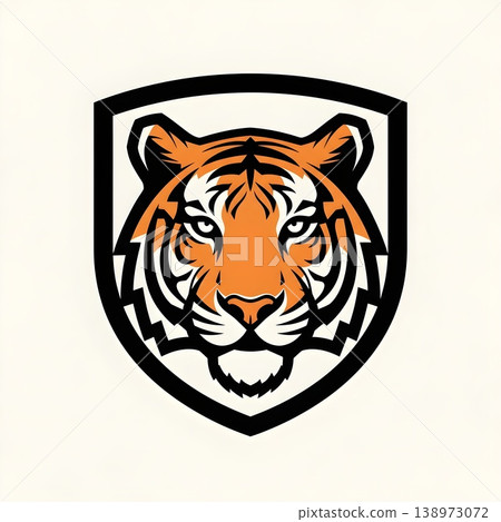Powerful Tiger Head Logo Design Emblem Mascot Concept Powerful Tiger Head Logo Design Emblem Mascot Concept 138973072