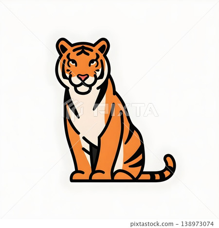 Cute Cartoon Tiger Sitting Wild Animal Character Illustration Cute Cartoon Tiger Sitting Wild Animal Character Illustration 138973074
