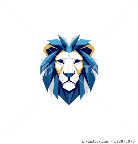 Powerful Majestic Lion Head Geometric Design Modern Art Powerful Majestic Lion Head Geometric Design Modern Art 138973076