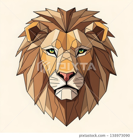 Majestic Geometric Lion Head Modern Abstract Art Majestic Geometric Lion Head Modern Abstract Art 138973090