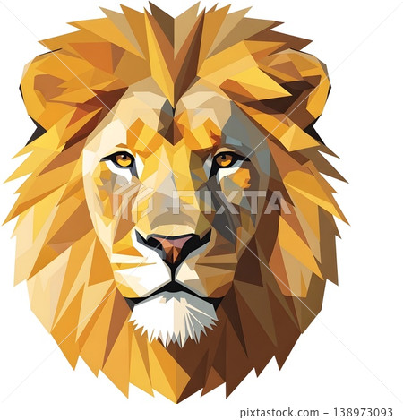 Majestic Geometric Lion Head Illustration Modern Polygonal Art Majestic Geometric Lion Head Illustration Modern Polygonal Art 138973093