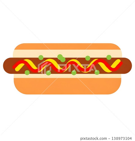 Classic American Hot Dog With Mustard Ketchup And Relish Classic American Hot Dog With Mustard Ketchup And Relish 138973104