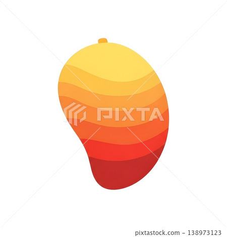 Delicious Tropical Mango Fruit Gradient Style Illustration 138973123