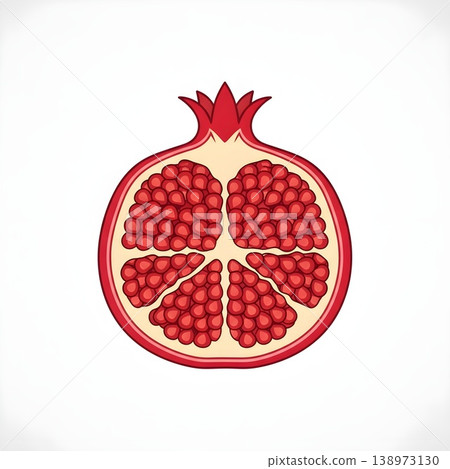 Fresh Pomegranate Fruit Cut Half Healthy Food Ingredient Fresh Pomegranate Fruit Cut Half Healthy Food Ingredient 138973130