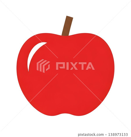 Bright Red Apple Healthy Fresh Fruit Simple Graphic Design 138973133