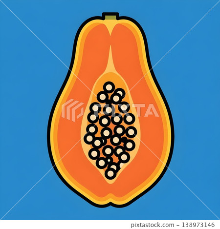 Fresh Tropical Papaya Fruit Half Healthy Food Illustration Fresh Tropical Papaya Fruit Half Healthy Food Illustration 138973146