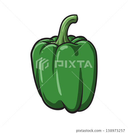Green Bell Pepper cartoon 138973257