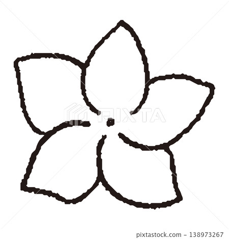 手繪的雞蛋花線條畫 138973267