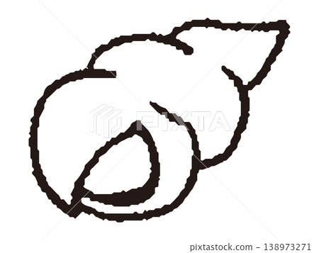 貝殼的線條畫 138973271