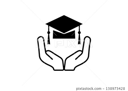 Hands Holding Graduation Cap Symbolizing Education Support, Academic Achievement, Scholarship And Student Success 138973428