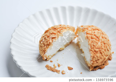 choux cream or cream puff, eclair or custard choux cream choux cream or cream puff, eclair or custard choux cream 138973596