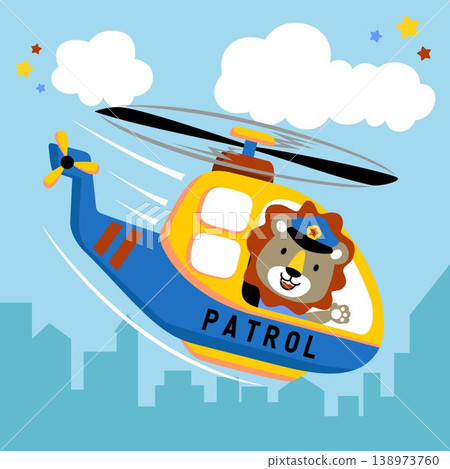Helicopter cartoon with cute pilot Helicopter cartoon with cute pilot 138973760
