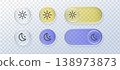 Night sun switch button glass 3d sleep liquid light moon. This ui day vector icon features a white mode screen design for a dark web toggle slider or digital phone interface 138973873