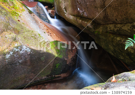 [Japan's Top 100 Waterfalls] Goryu Falls in Jakuchi Gorge in Late Autumn - Small Waterfall #3 - Iwakuni City, Yamaguchi Prefecture 138974159