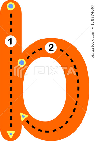 Educational lowercase letter B tracing worksheet for kids. Suitable for preschool and early learning handwriting practice. Educational lowercase letter B tracing worksheet for kids. Suitable for preschool and early learning handwriting practice. 138974667