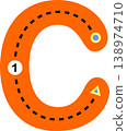 Educational lowercase letter C tracing worksheet for kids. Suitable for preschool and early learning handwriting practice. 138974710