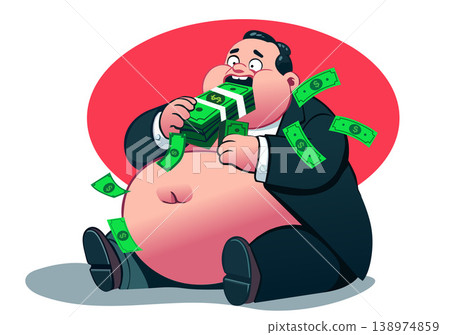 Conceptual Illustration of Extreme Greed and Financial Dishonesty Conceptual Illustration of Extreme Greed and Financial Dishonesty 138974859