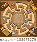 Ore extraction in the mine. Board game. Vector design for app game user interface. 138975279