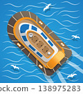 Hovercraft. View from above. Vector illustration.  138975283