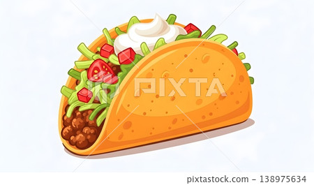 Delicious Mexican Taco Dish Fresh Ingredients Ready To Eat Delicious Mexican Taco Dish Fresh Ingredients Ready To Eat 138975634