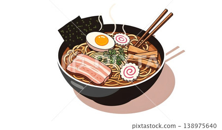 Delicious Traditional Japanese Ramen Noodle Soup Dish Delicious Traditional Japanese Ramen Noodle Soup Dish 138975640