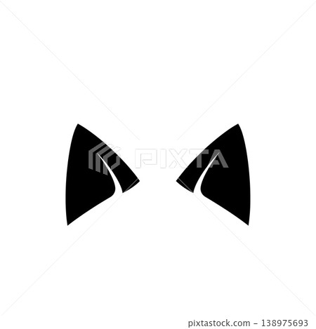 Cute Black Cat Ears Minimalist Design White Background Simple Graphic Cute Black Cat Ears Minimalist Design White Background Simple Graphic 138975693