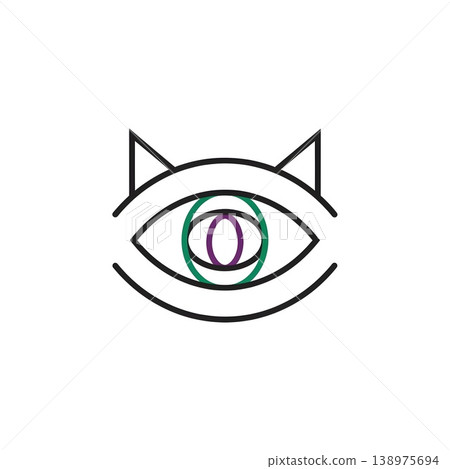Minimalist Cat Eye Design Abstract Vision Concept Artwork Minimalist Cat Eye Design Abstract Vision Concept Artwork 138975694