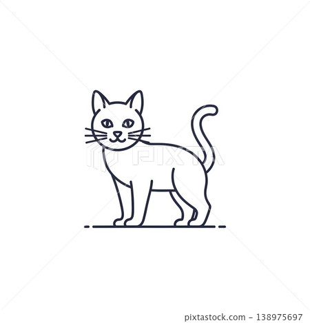Cute minimalist line art cat illustration domestic pet animal drawing Cute minimalist line art cat illustration domestic pet animal drawing 138975697