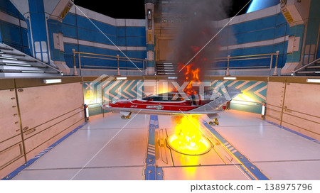 Spacecraft hangar Spacecraft hangar 138975796