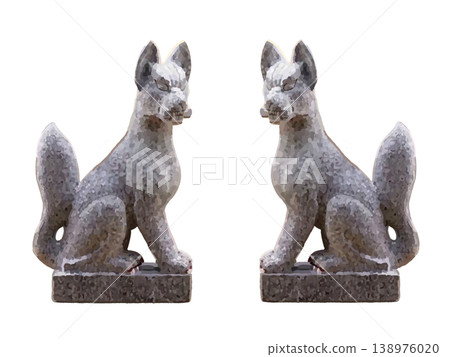 Komainu (guardian fox statue) (without apron) 138976020