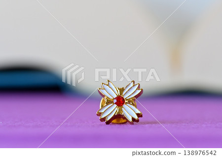 Prosecutor's badge (emblem) and image of a law book 138976542