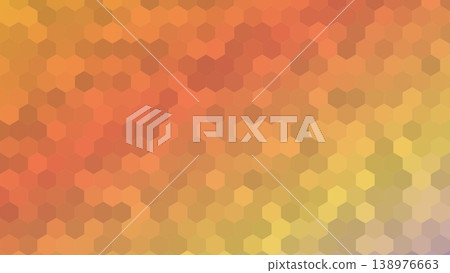Orange, red, and yellow gradient hexagonal abstract background 138976663