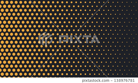 Dark navy x orange polka dot halftone right fade background Dark navy x orange polka dot halftone right fade background 138976781