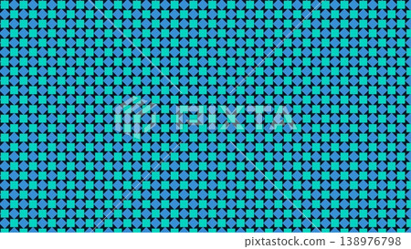 Turquoise x Blue diamond tile full-surface pattern background 138976798