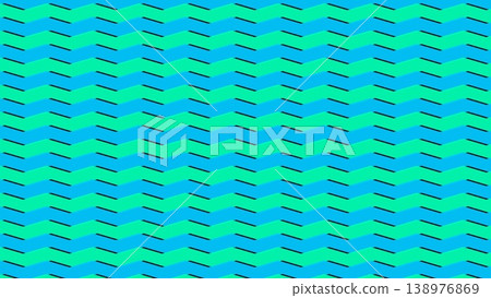 鮮豔的綠色 x 藍色 3D 人字形背景材料 鮮豔的綠色 x 藍色 3D 人字形背景材料 138976869