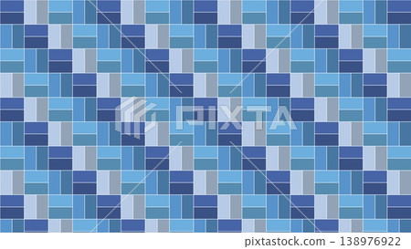 Blue-gray rectangular tile mosaic geometric background material 138976922